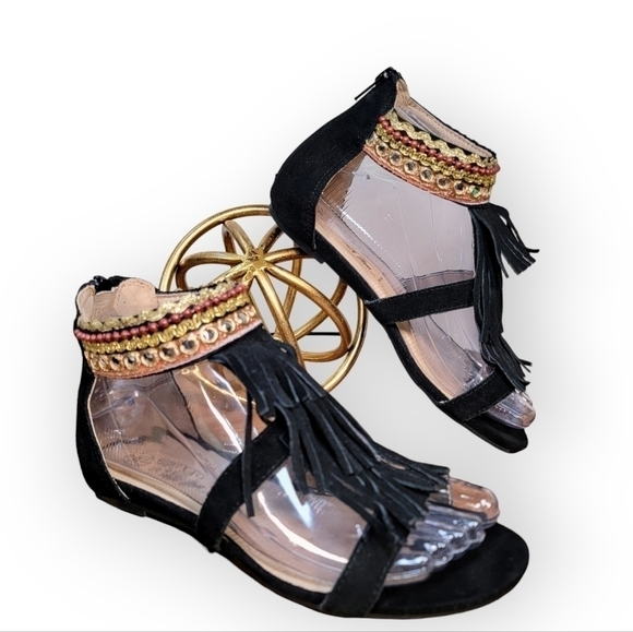 Esmara by Heidi Klum Fringe cage Sandals Vegan Boho Size 5.5 - Picture 14 of 14